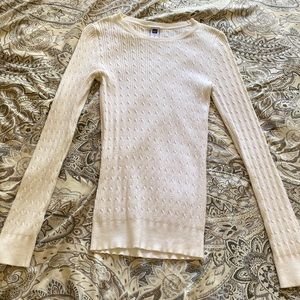 - GAP - White Cable Knit Sweater -